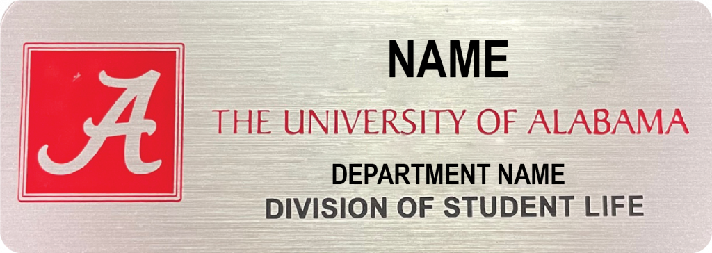 NAME
The University of Alabama
DEPARTMENT NAME
DIVISION OF STUDENT LIFE
Script A logo